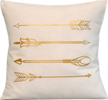 Gold Arrows Throw Pillow