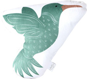 Green Bird Throw Pillow