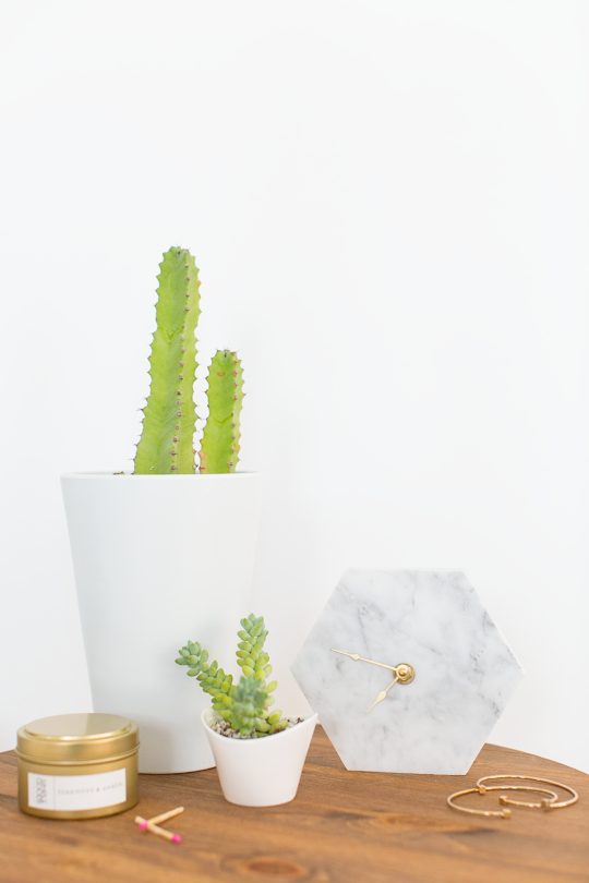 DIY MINI HEXAGON MARBLE CLOCK