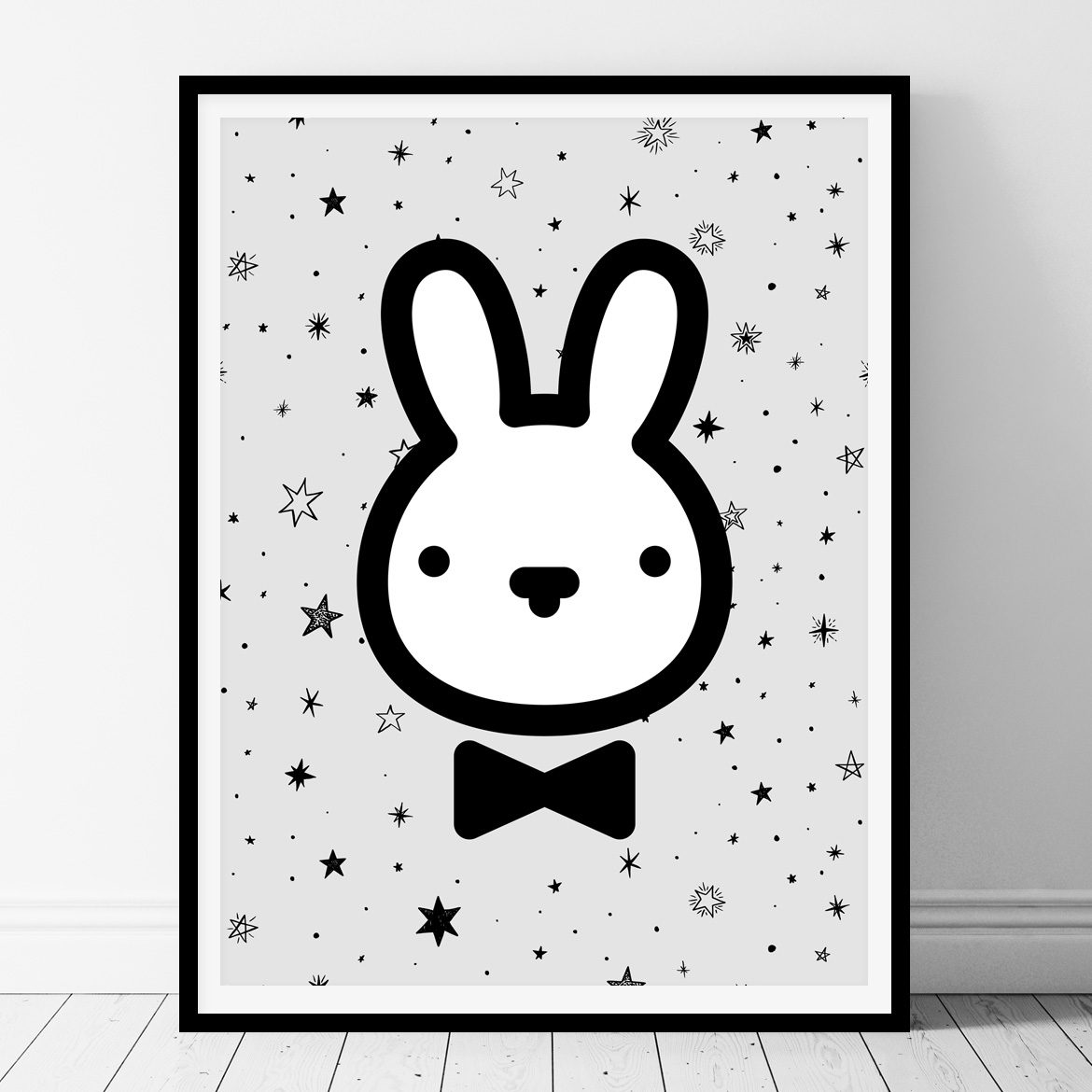 Bunny - black and white printable