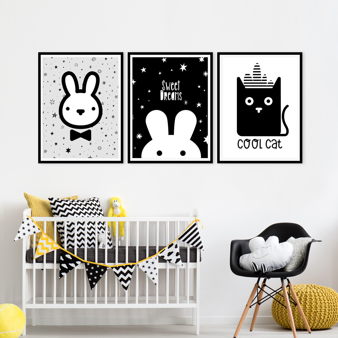 kids room black and white printables