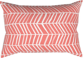 Coral Herringbone Rectangular Pillow