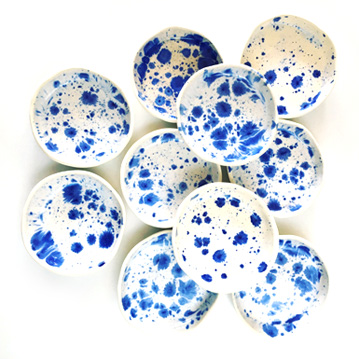 Blue ceramic plates