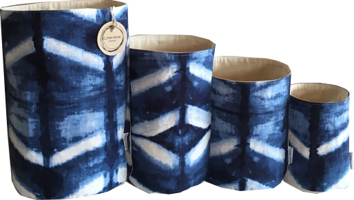 Shibori fabric basket