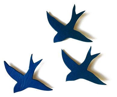 Deep navy blue birds